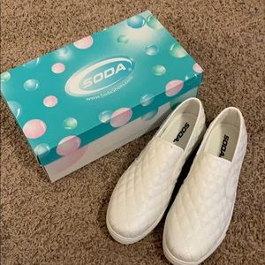 White slip on sneakers